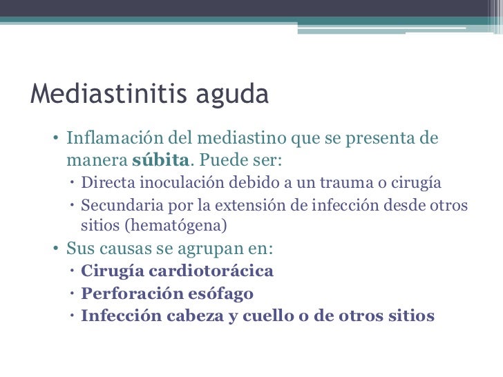 causas de mediastinitis